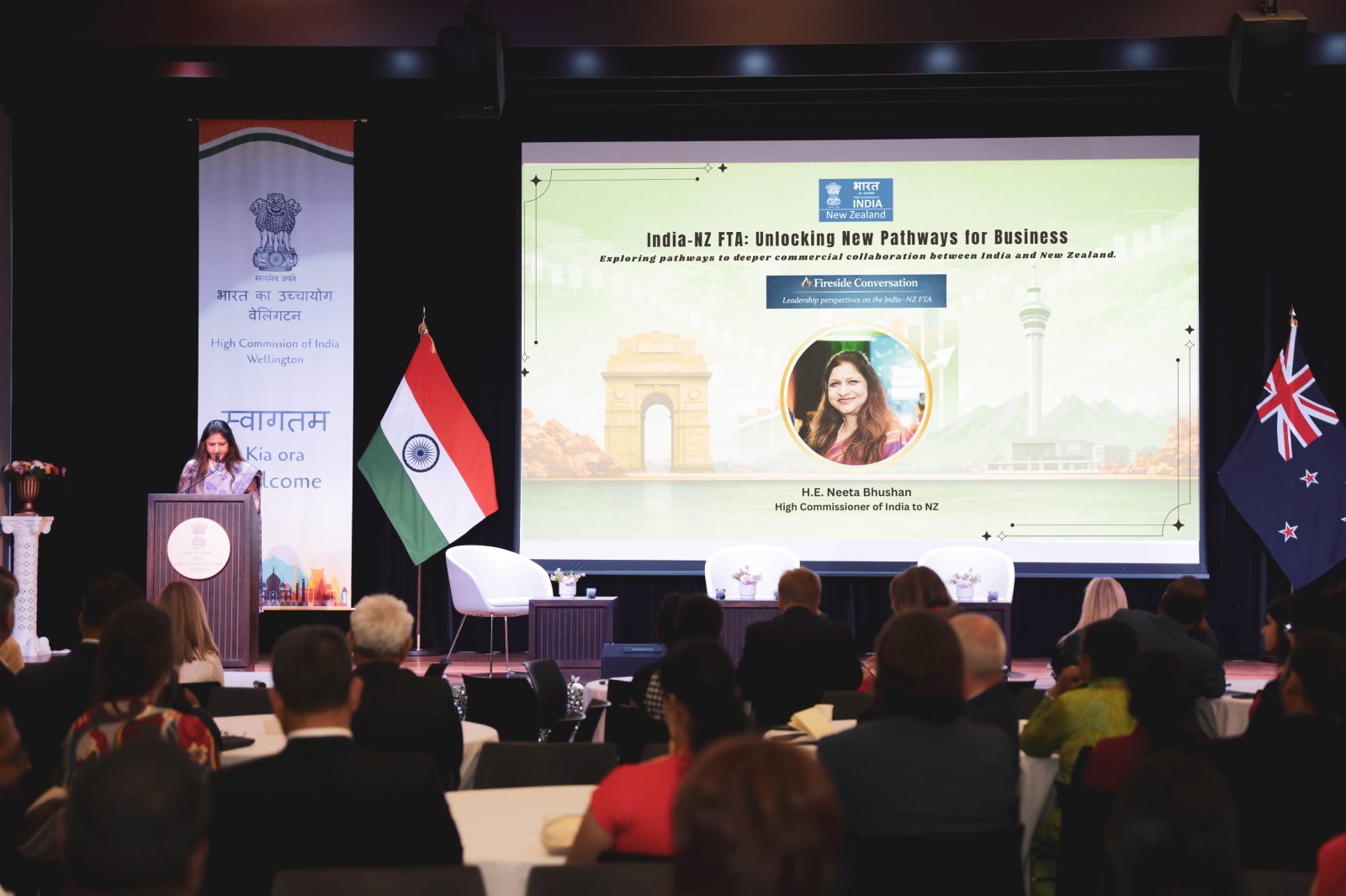 High Commission of India hosted the forum “India–NZ FTA: Unlocking New Pathways for Business” in Wellington.