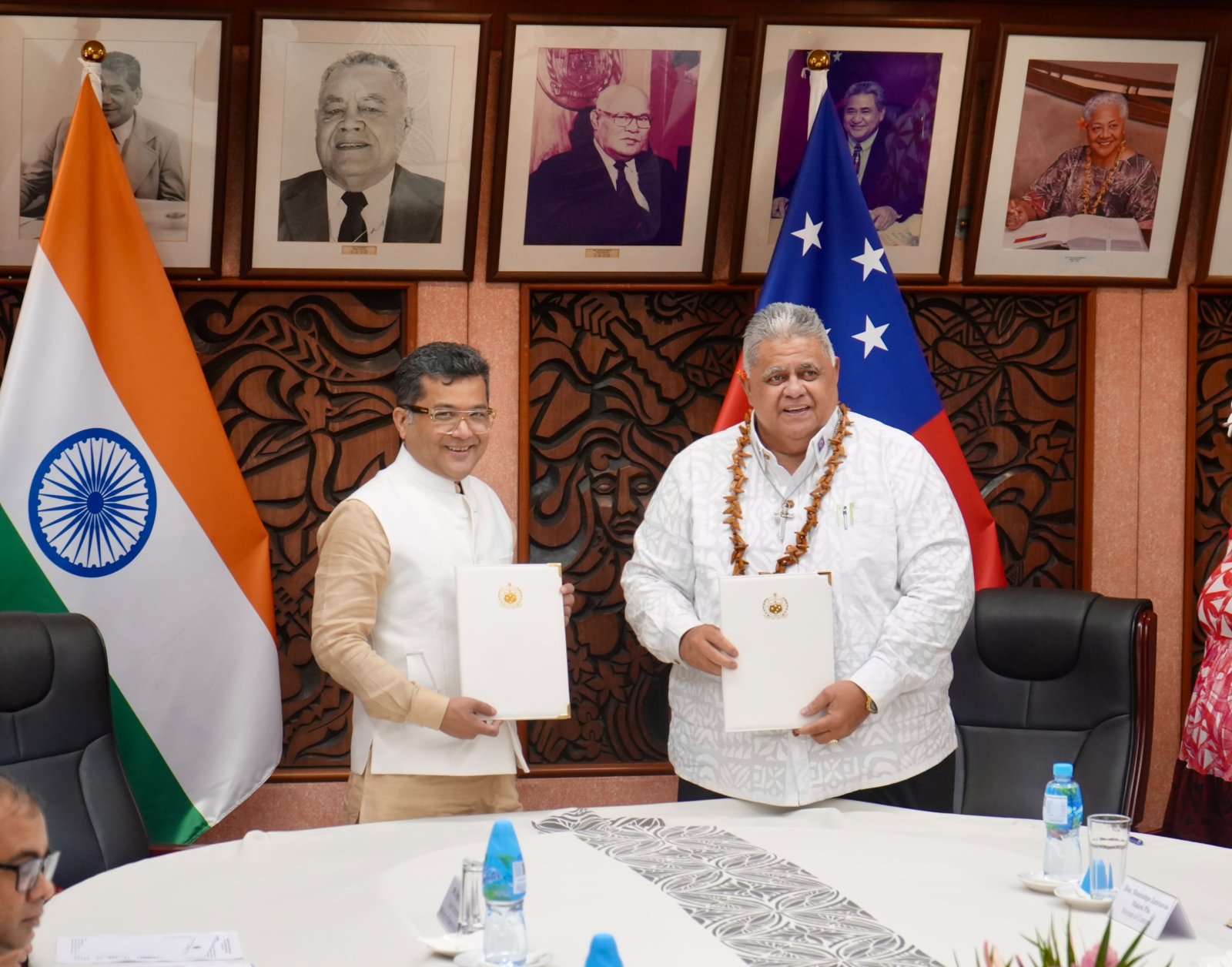 During his visit to Samoa, MOS signed an MoU with H.E. Laʻauli Leuatea Schmidt, Prime Minister of Samoa, for the implementation of the SENESE Project under the Govt. of India’s Grant-in-Aid scheme. (October 16, 2026).