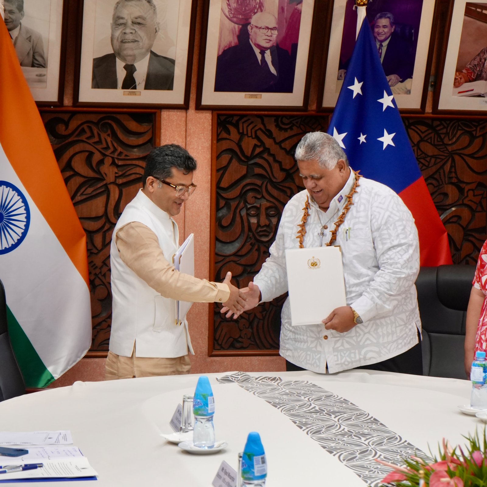 During his visit to Samoa, MOS signed an MoU with H.E. Laʻauli Leuatea Schmidt, Prime Minister of Samoa, for the implementation of the SENESE Project under the Govt. of India’s Grant-in-Aid scheme. (October 16, 2026).