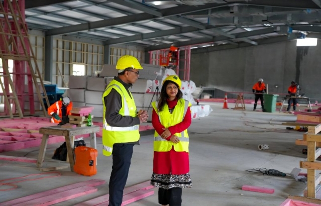 Visit to the construction site of BAPS Swaminarayan Temple, Lower Hutt, Wellington