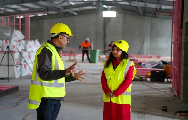 Visit to the construction site of BAPS Swaminarayan Temple, Lower Hutt, Wellington