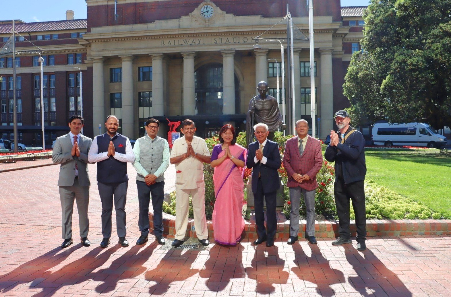 Ms. Muanpuii Saiawi, High Commissioner-designate, paid floral tribute at statue of Mahatma Gandhi upon her arrival in Wellington.