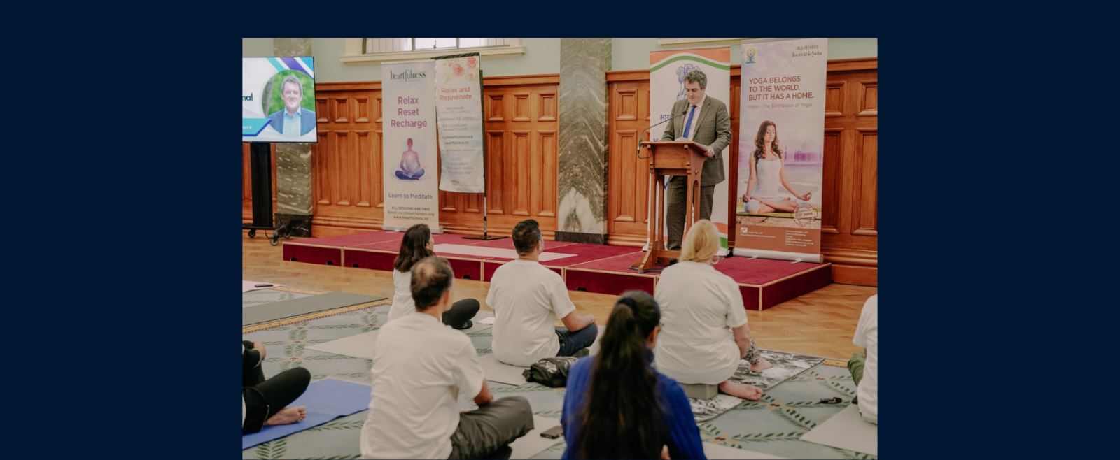Celebration of 12th International Day of Yoga in collaboration with Heartfulness at Iconic Beehive, New Zealand Parlimaent.​