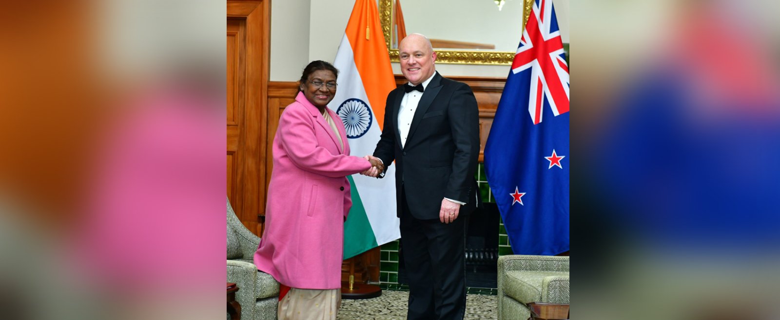 Meeting of Hon. President of India and Hon. Prime Minister of New Zealand