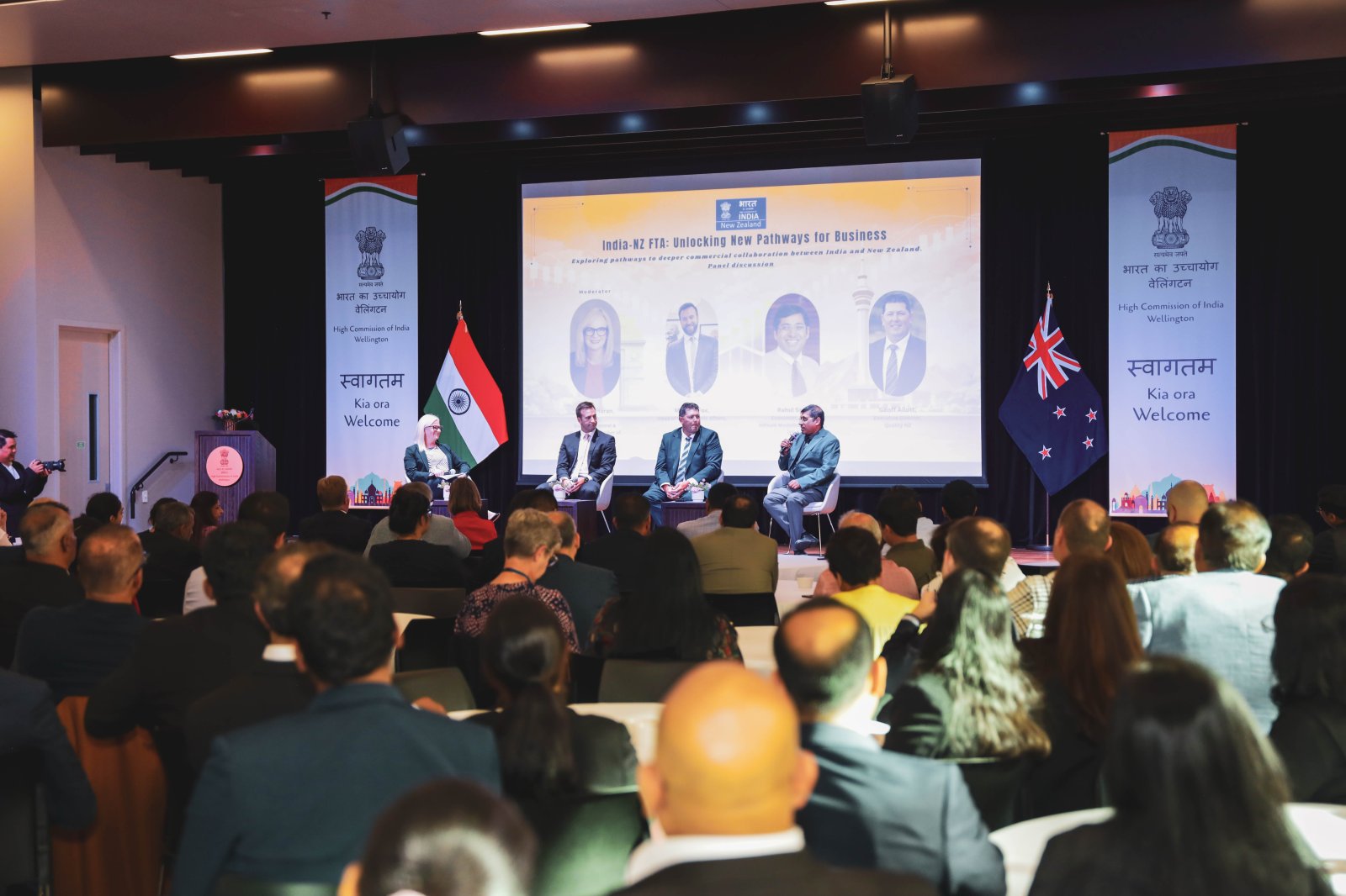 High Commission of India hosted the forum “India–NZ FTA: Unlocking New Pathways for Business” in Wellington.