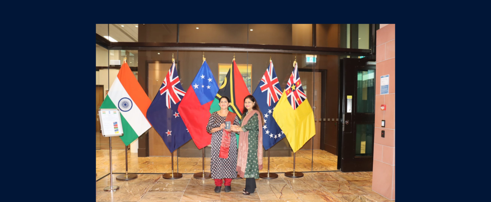 HC Neeta Bhushan handed over the first Indian e-Passport in Wellington.