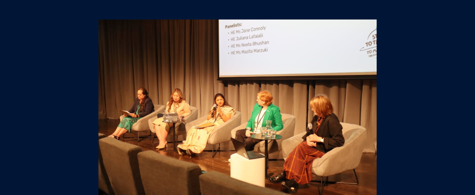 HC Neeta Bhushan joined a panel discussion on strengthening democracy both within the country and in the region at National Library in Wellington.