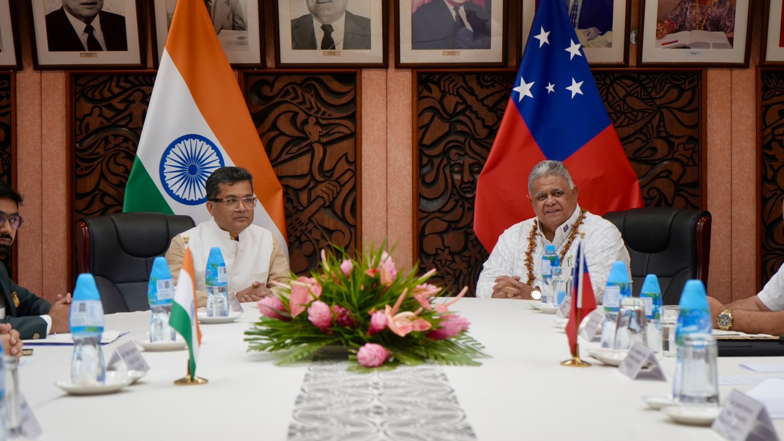 Hon’ble MOS Shri Pabitra Margherita called on the Prime Minister of Samoa Hon. Laʻauli Leuatea Schmidt in Apia. October 16, 2026.
