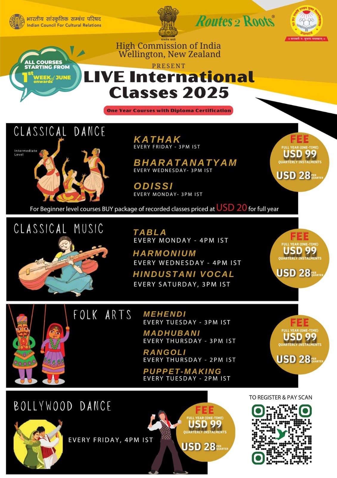 Online classes by Routes 2 Roots from ICCR