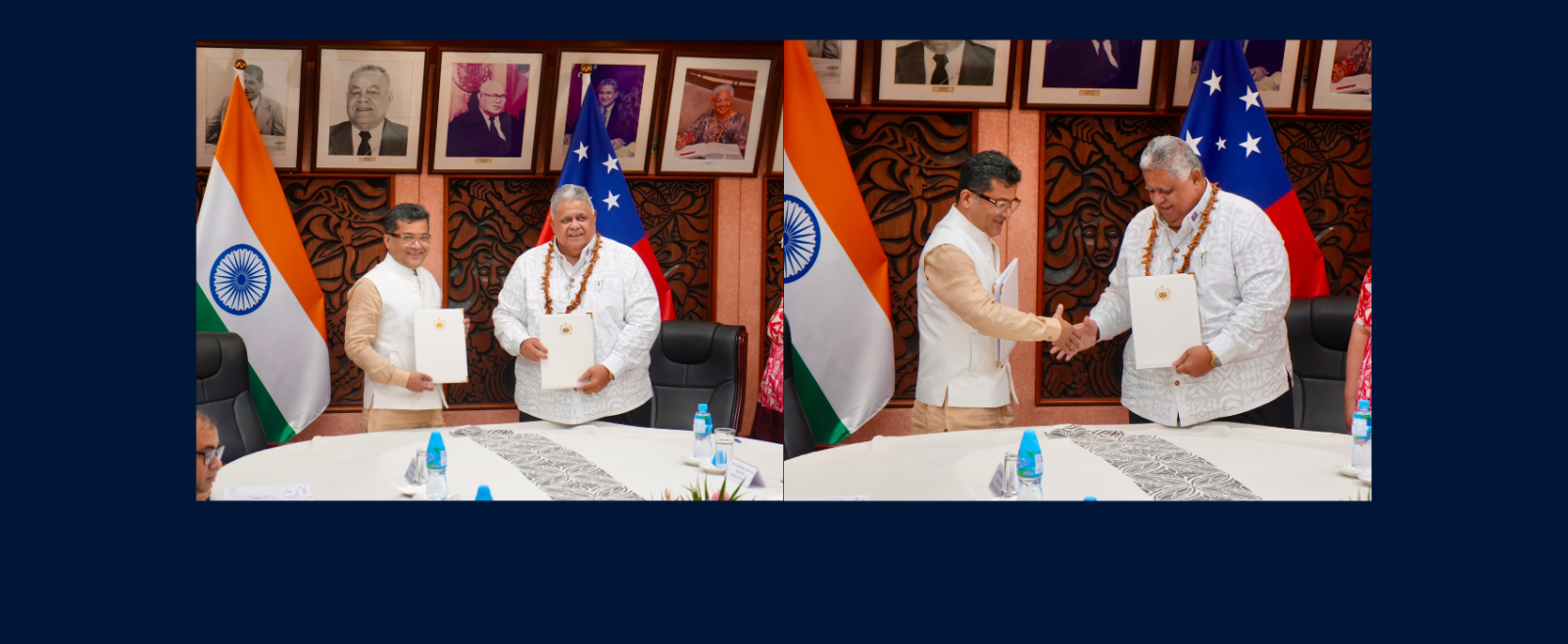 During his visit to Samoa, MOS signed an MoU with H.E. Laʻauli Leuatea Schmidt, Prime Minister of Samoa, for the implementation of the SENESE Project under the Govt. of India’s Grant-in-Aid scheme. (October 16, 2026).