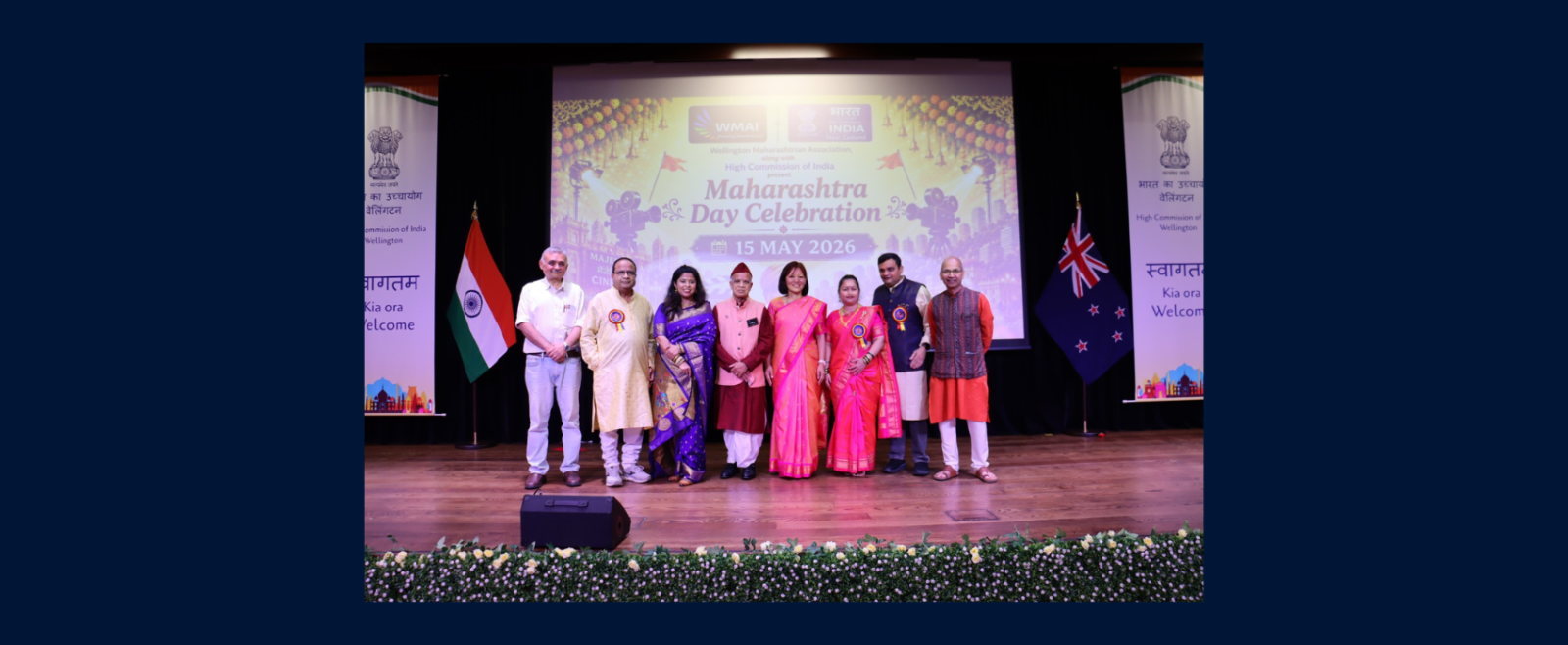 Maharashtra Day celebration with the Wellington Maharashtrian Association, showcasing the rich culture and spirit of Maharashtra.
