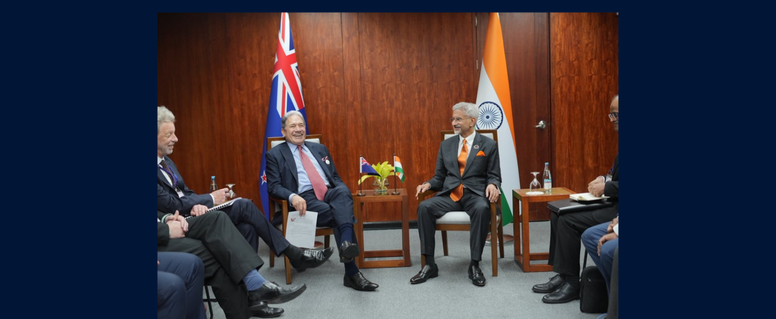 EAM Dr. S. Jaishankar had a useful conversation with Rt Hon Winston Peters, Foreign Minister of New Zealand at the ASEAN meetings in Manila, Philippines.