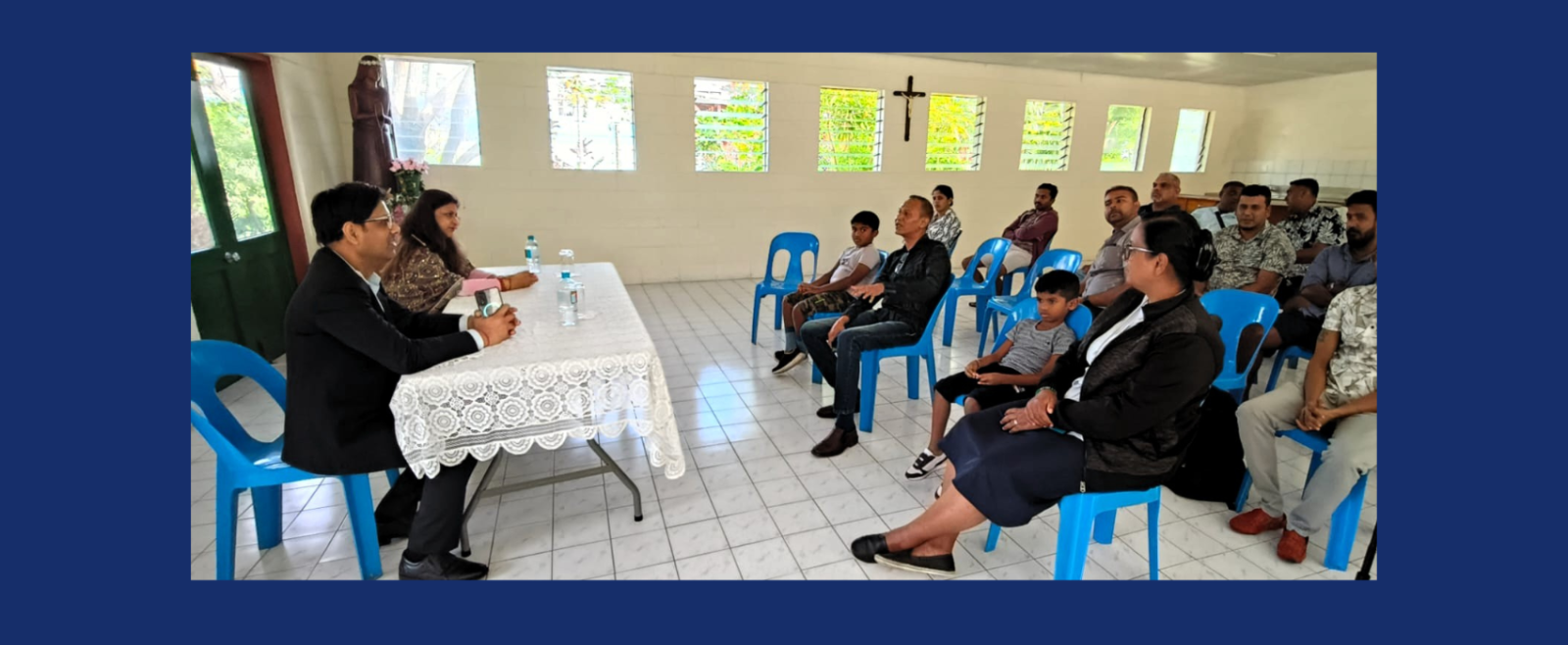 HC Neeta Bhushan alongwith Kamlesh Kumar, SS(Pol) held an Open House & Consular Camp in Rarotonga, Cook Islands.