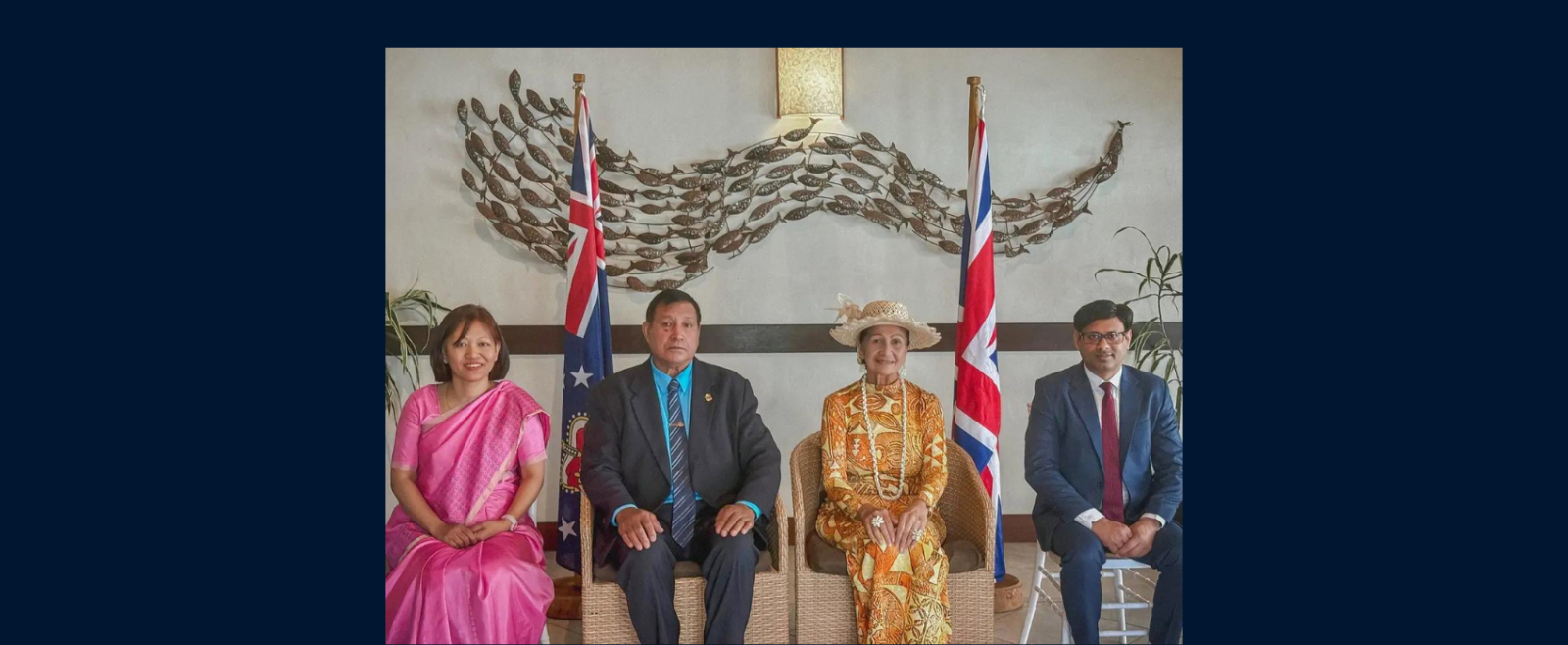 High Commissioner Muanpuii Saiawi presented her credentials to the King’s Representative of the Cook Islands H.E. Sir Tom Marsters and conveyed warm greetings on behalf of the President, the Govt and the people of India.