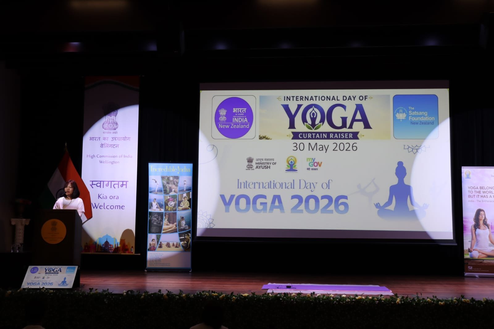 High Commission of India together with The Satsang Foundation New Zealand hosted the curtain raiser event for 12th IDY.