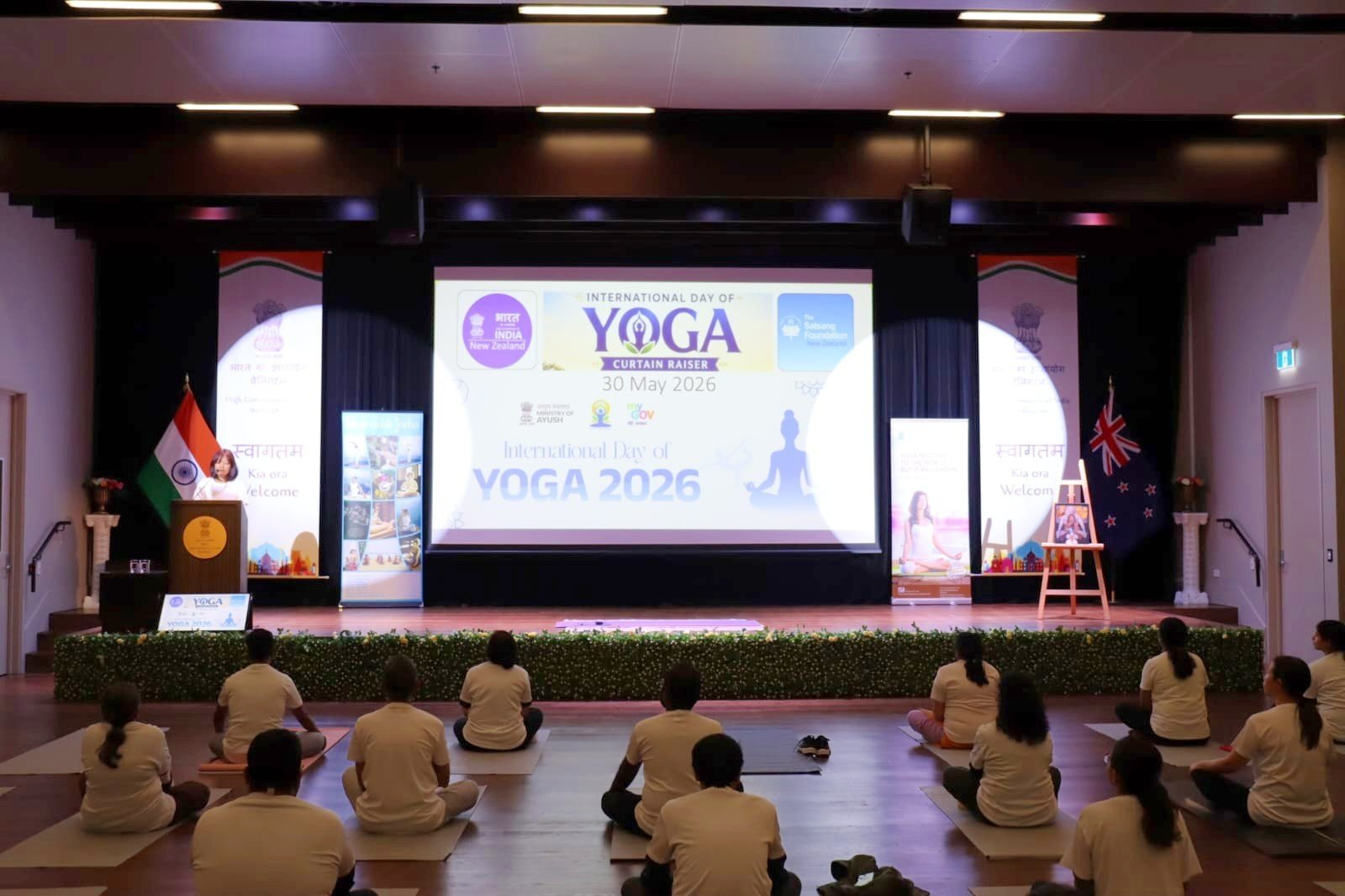 High Commission of India together with The Satsang Foundation New Zealand hosted the curtain raiser event for 12th IDY.