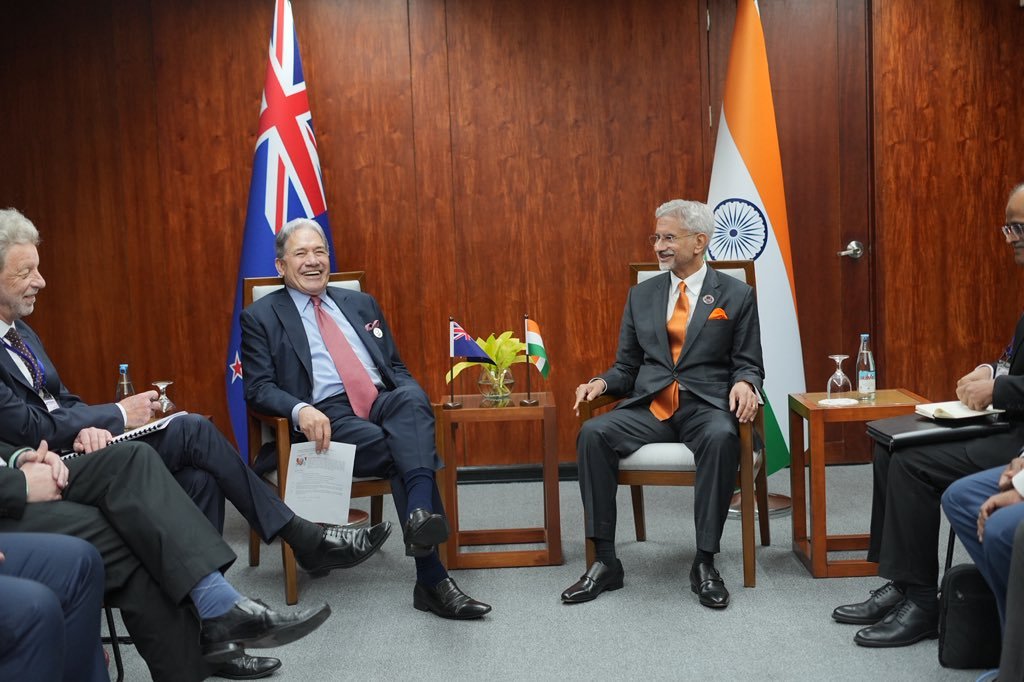EAM Dr. S. Jaishankar had a useful conversation with Rt Hon Winston Peters, Foreign Minister of New Zealand at the ASEAN meetings in Manila, Philippines.