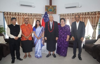 H.E. Neeta Bhushan   presented credentials to Samoa Government.